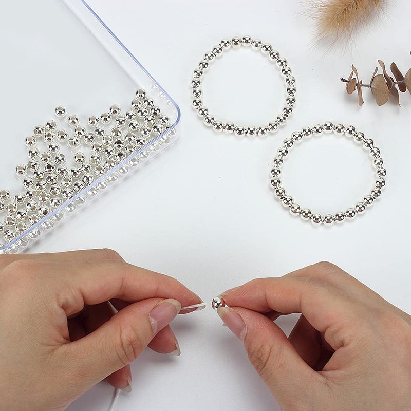 LolliBeads (R) Silver Plated Smooth Round Metal Beads 6 mm 300 Pcs - Image 4